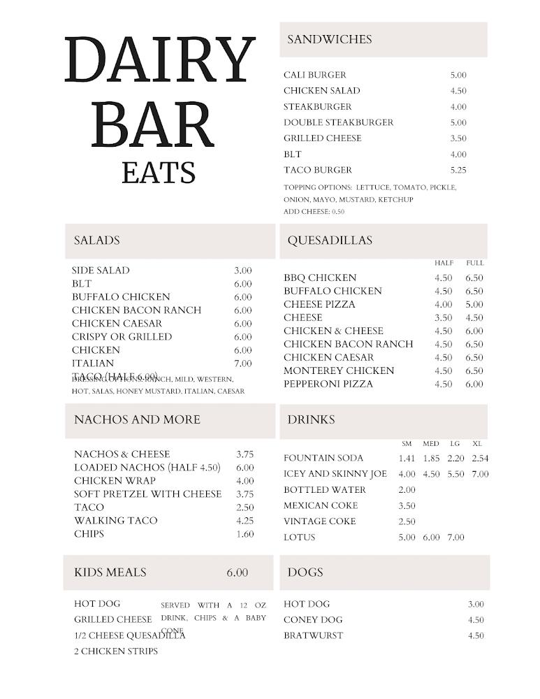 Francis Dairy Bar, Inc. Menu image 2